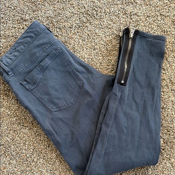 Express  Blue Skinny Jeans with Zipper Accents - Picture 2 of 3